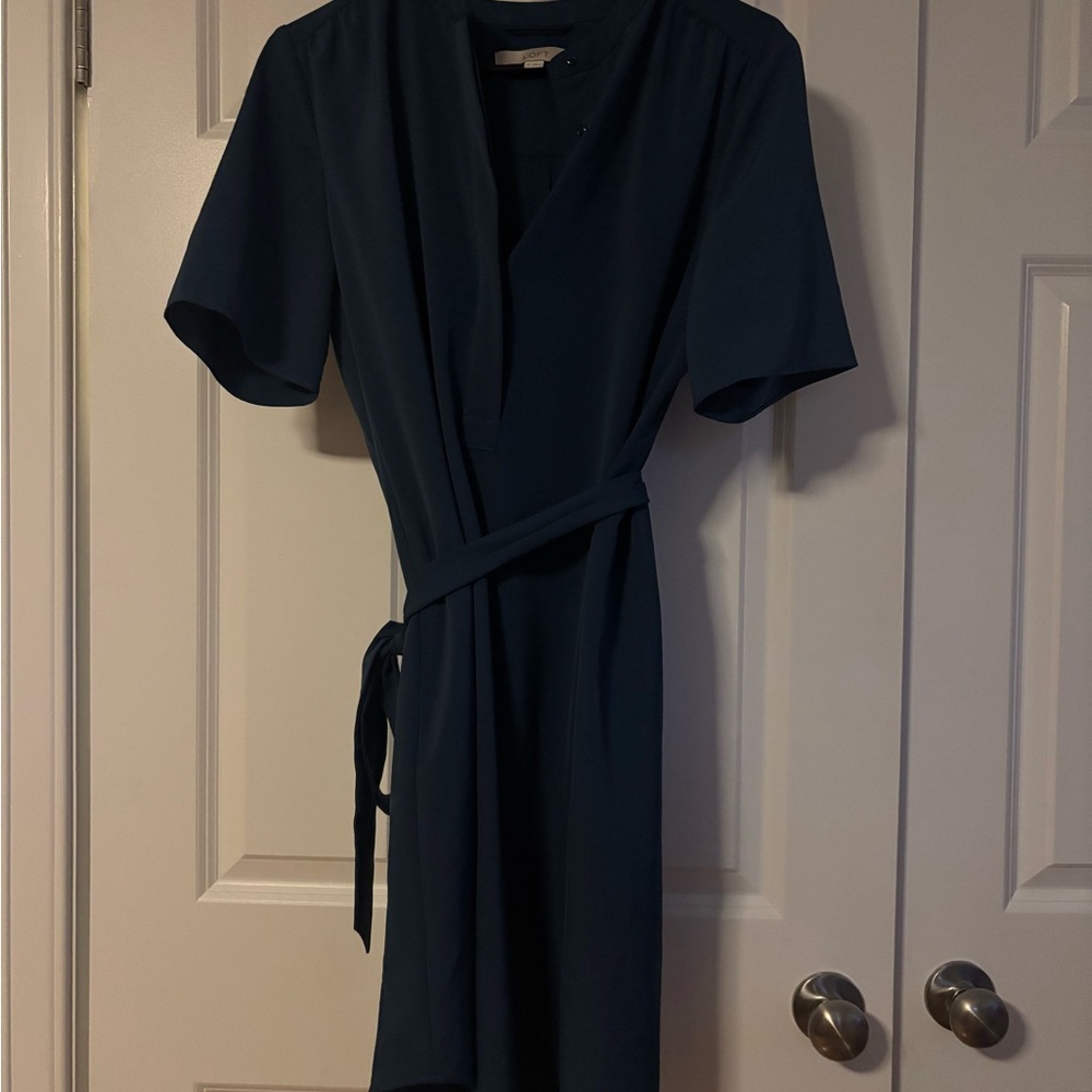 Elegant Navy Wrap Dress